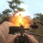 Far Cry 2 turrent shooting at rocket