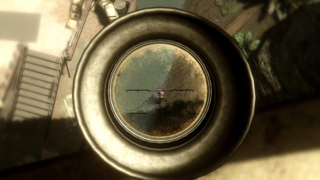 Far Cry 2 aiming through a sniper scope