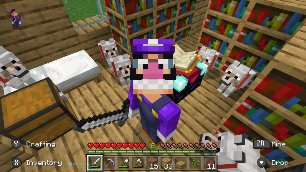 Waluigi in Minecraft Switch Edition